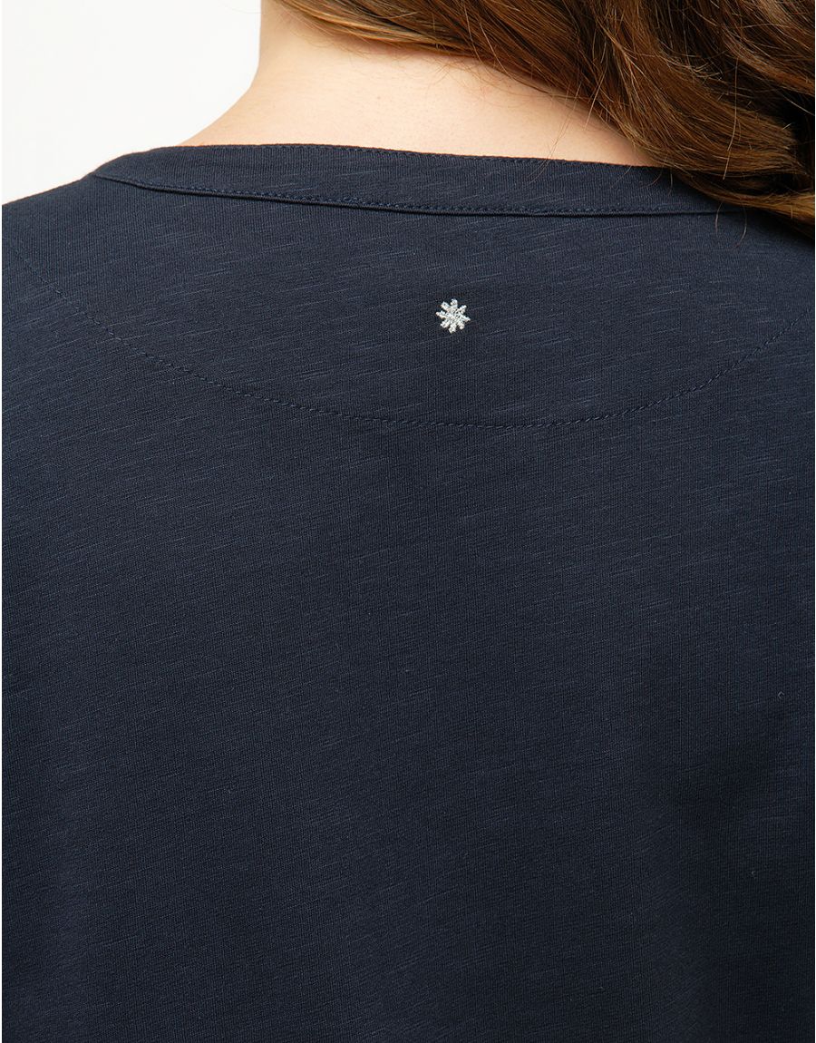 T-shirt bleu coton modal