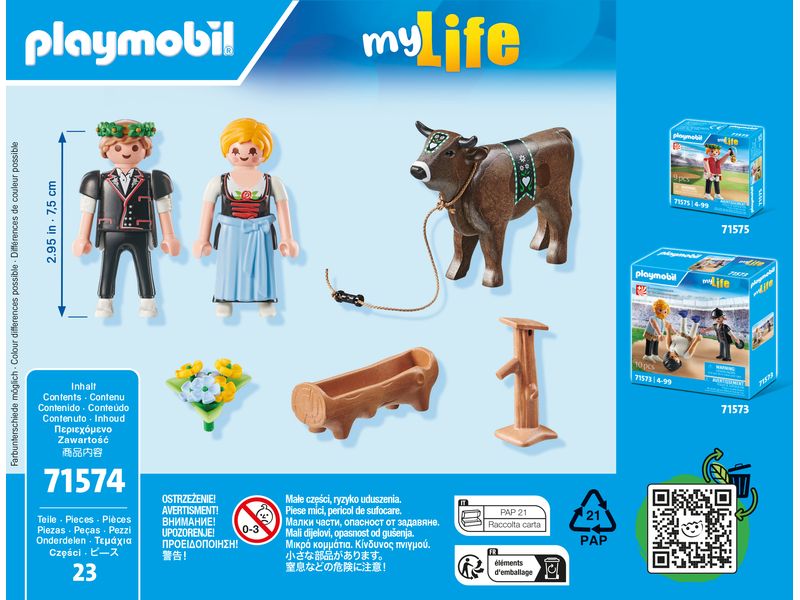 Playmobil My Life Siegerehrung Schwingerkönig 71574 Spielset zum traditionellen Eidgenössischen Kampfsport