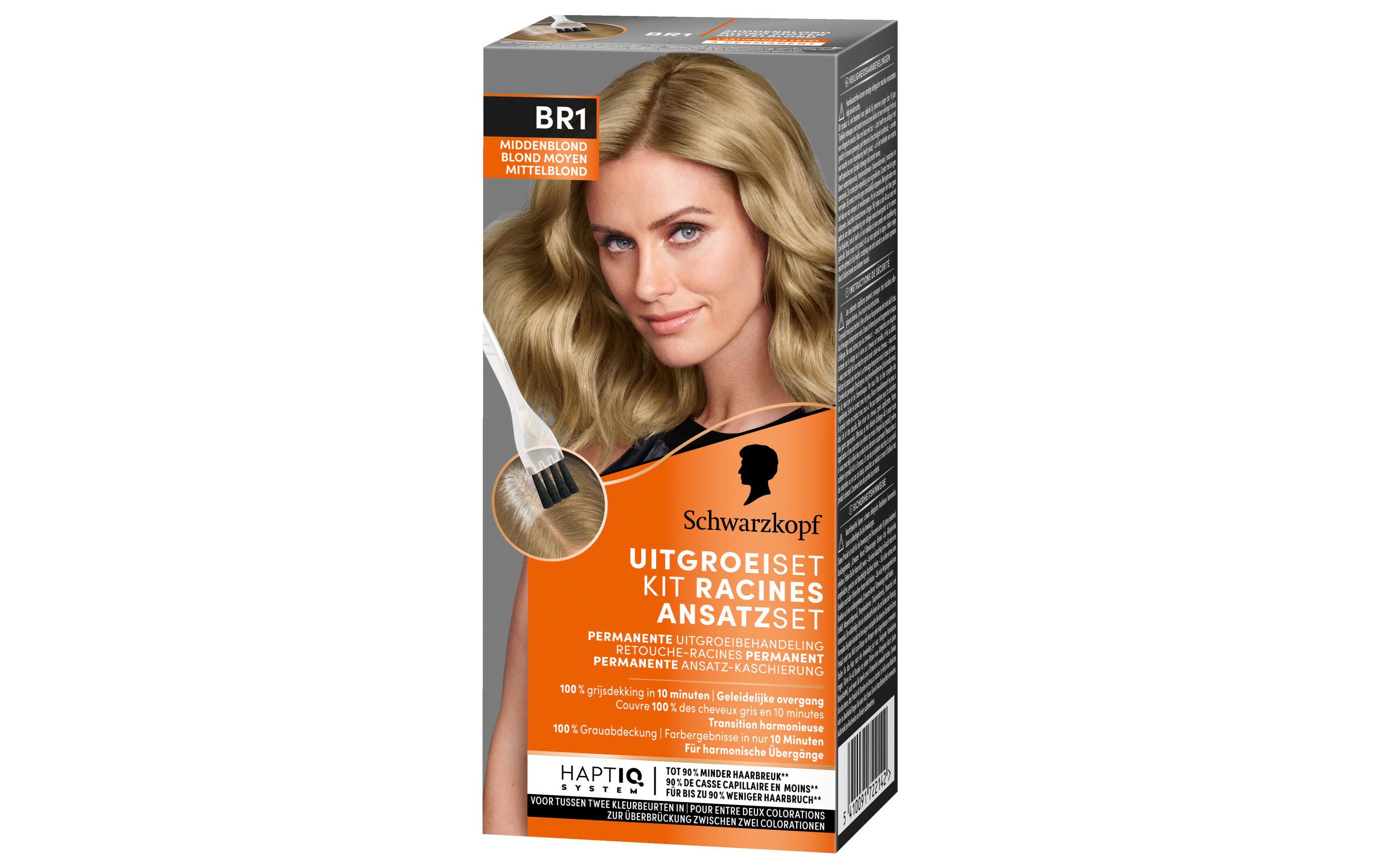 Haarcoloration Mittelblond BR1Permanente Ansatz-Kaschierung verleiht dem Haar harmonische Übergänge