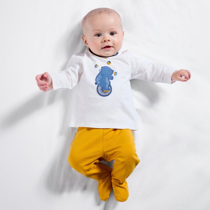 Pyjama jersey cirque jaune bébé garçon Jaune