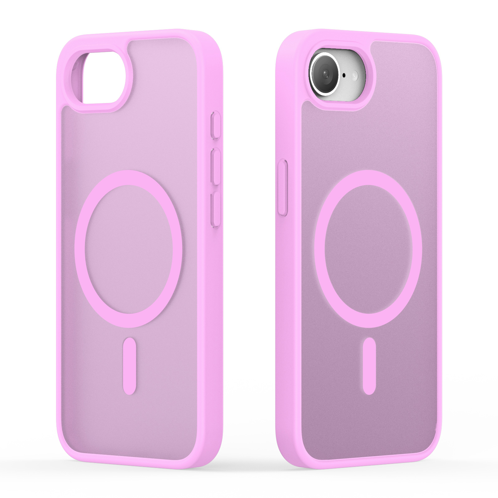 iPhone 16e MagSafe Hybrid Hardcase Hülle mit TPU Bumper - Pink