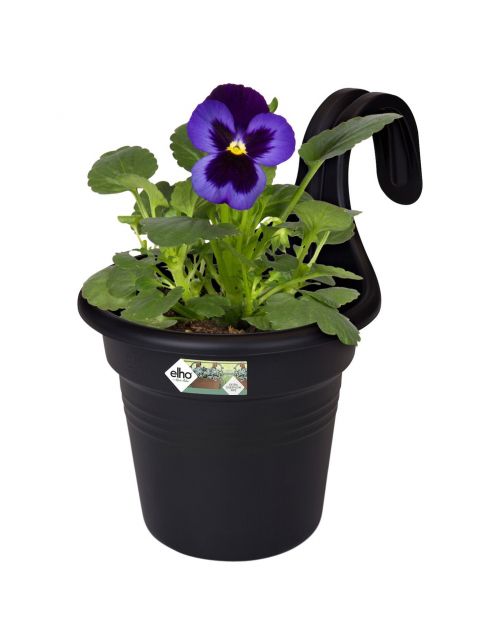 Elho Balkonbak Green Basics Easy Hanger Rond - Plantenbak - 27x18x26 cm Zwart