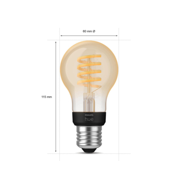 Philips Hue filament standaardlamp A60 - warm tot koelwit licht 7W - E27