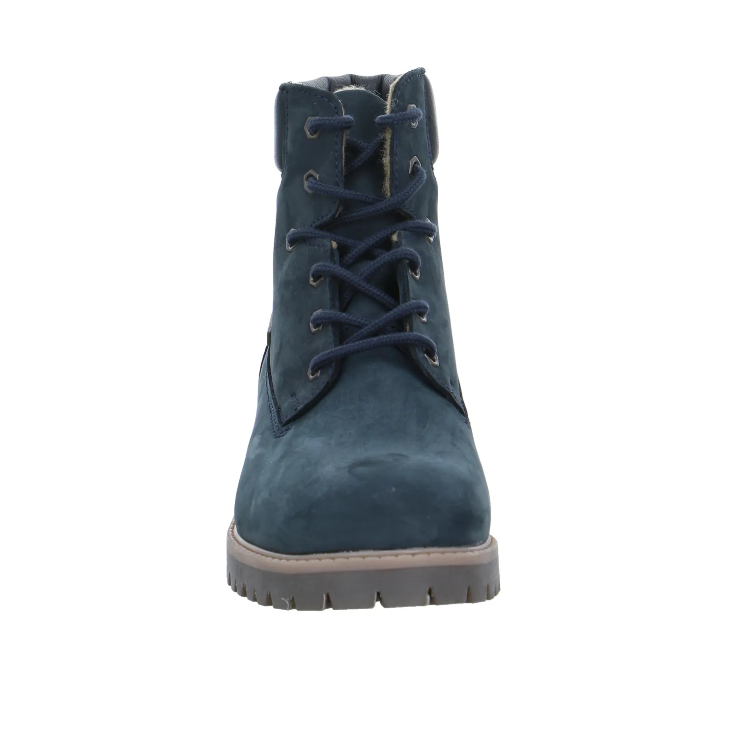 SABALIN Jungen-Winter-Bottine Blau Leder  Schnür-Boot