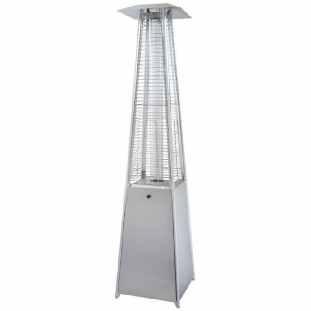 Chauffage extérieur gaz - pyramide - gris - housse de protection incluse