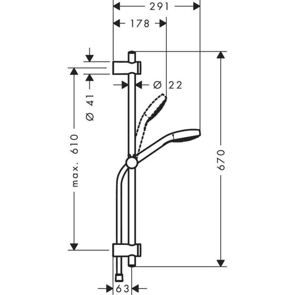 DUSJSETT HANSGROHE MYSELECT S VARIO 65CM