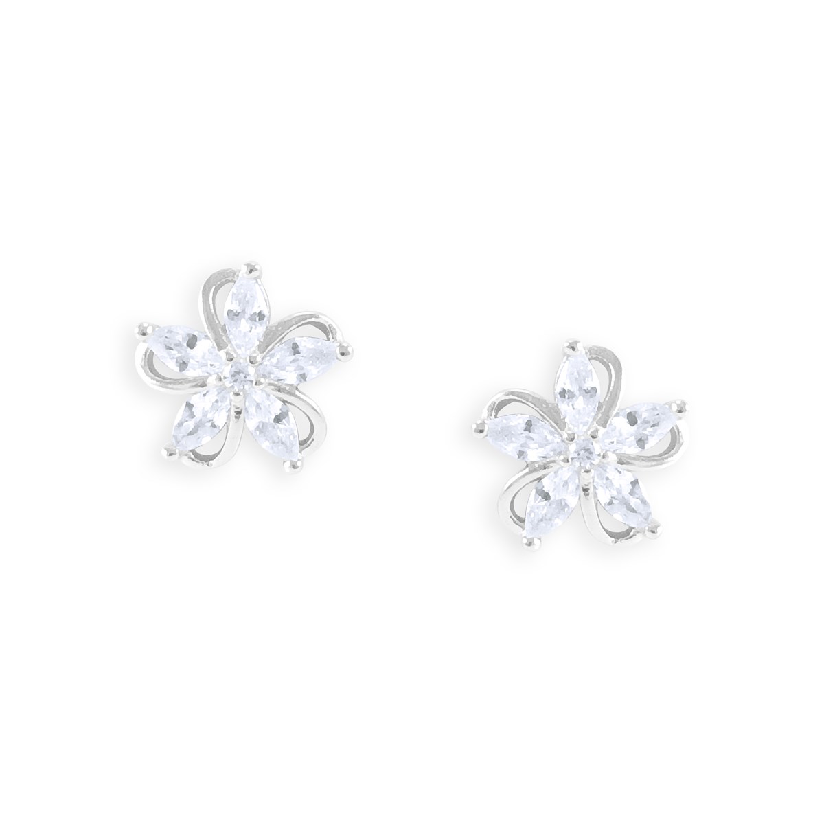 Boucles d'oreilles en argent 925 rhodié avec oxydes de zirconium
