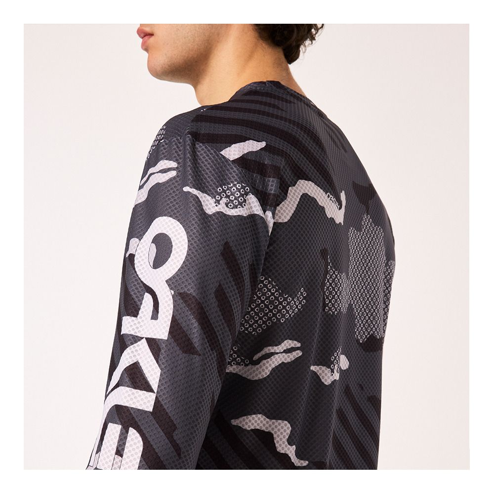 Oakley RIDE FREE - Maillot Homme black stripe/grip camo