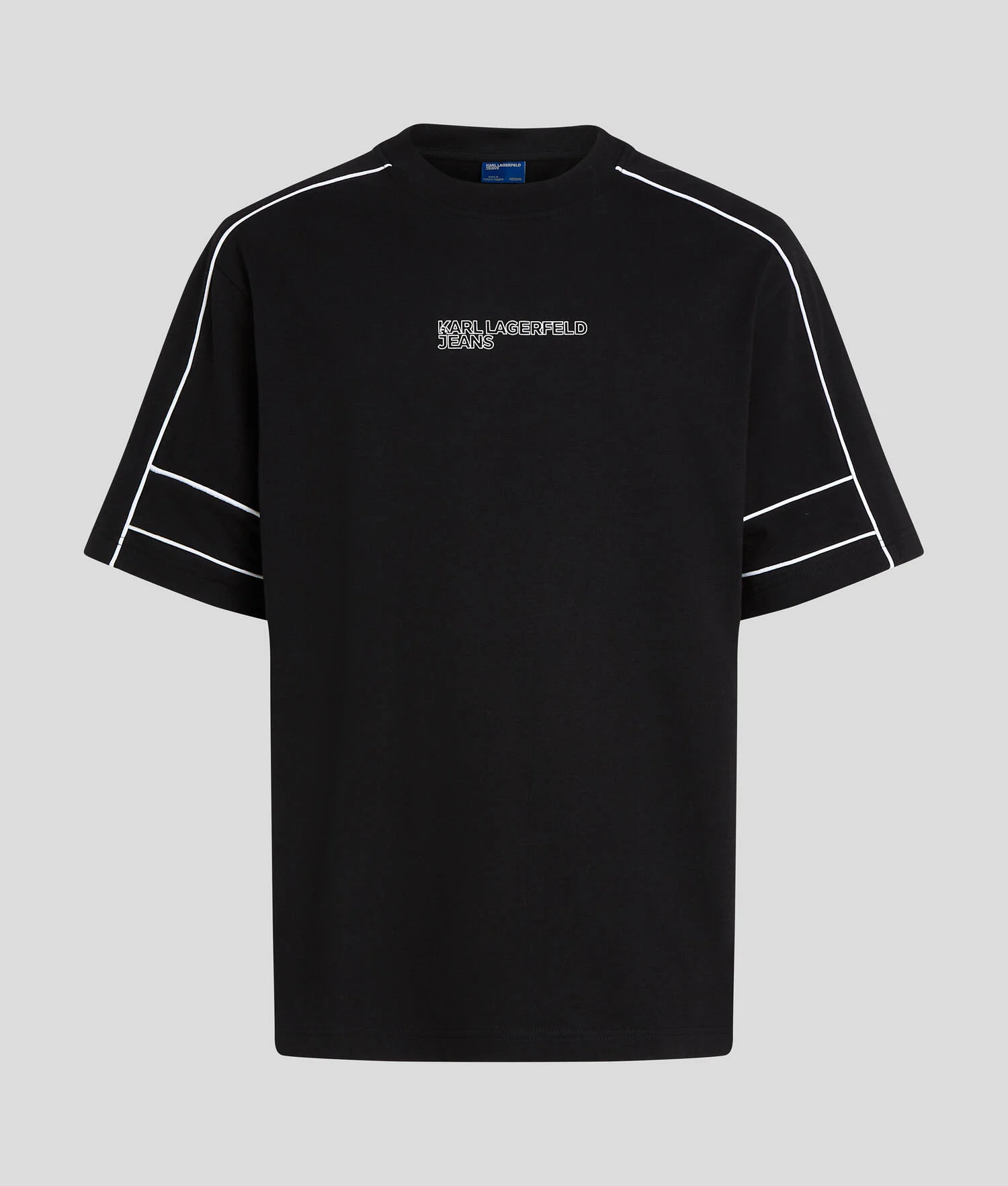 T-SHIRT À PASSEPOIL - Noir