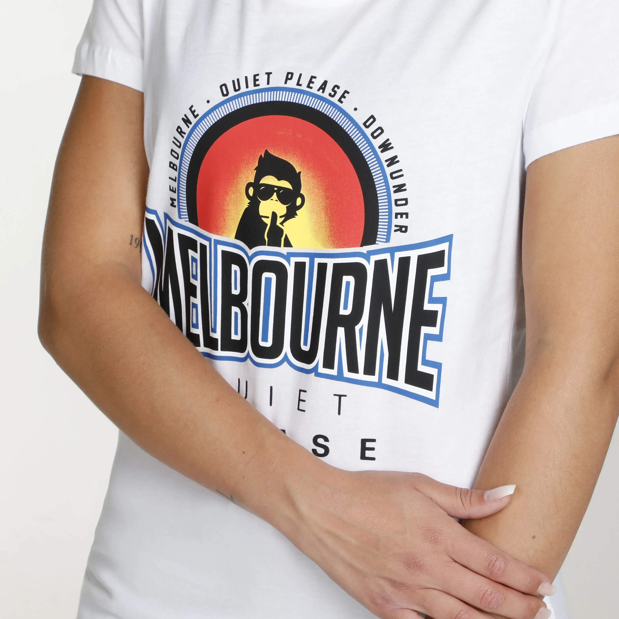 Quiet Please Melbourne Sunrise T-shirt Femmes - Blanc , Multicouleur