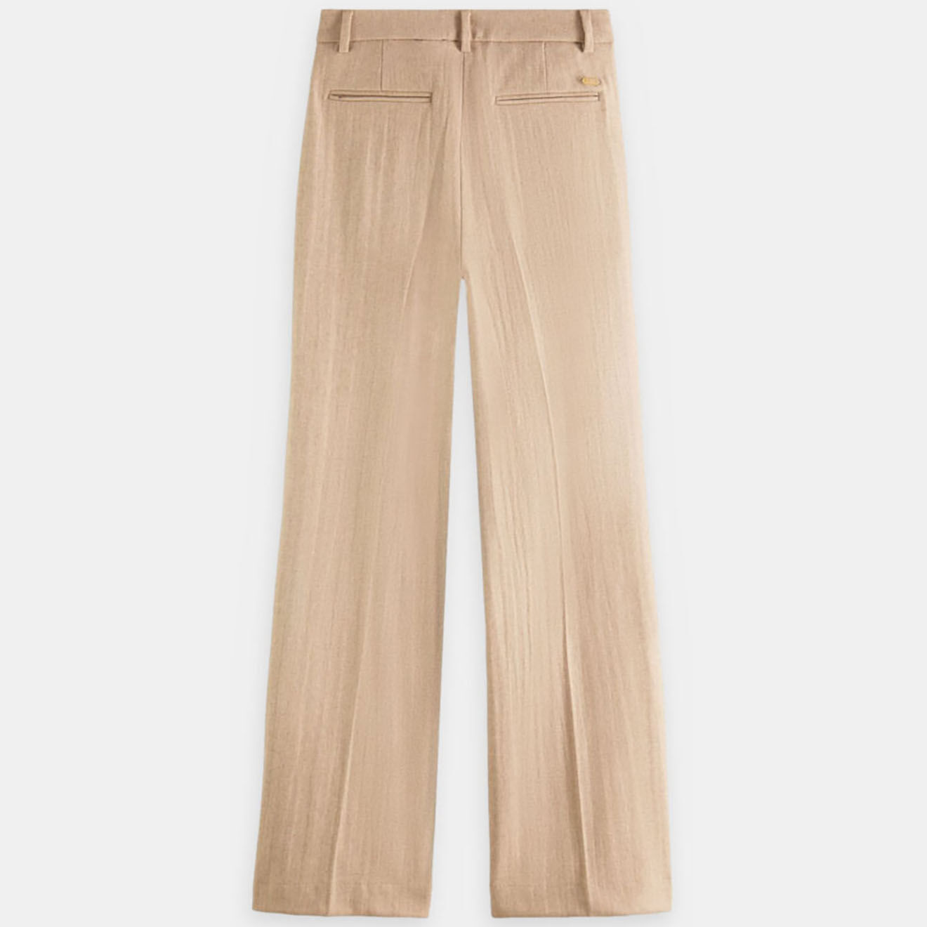 Scotch & Soda Pantalon Regular Fit en Laine mélangée Edie Text beige