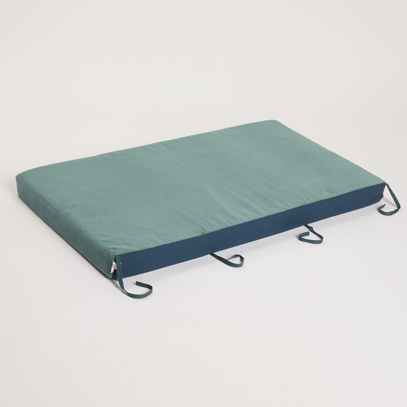Airdeje Banquette en Velours Patch bleu canard - 110x60 cm