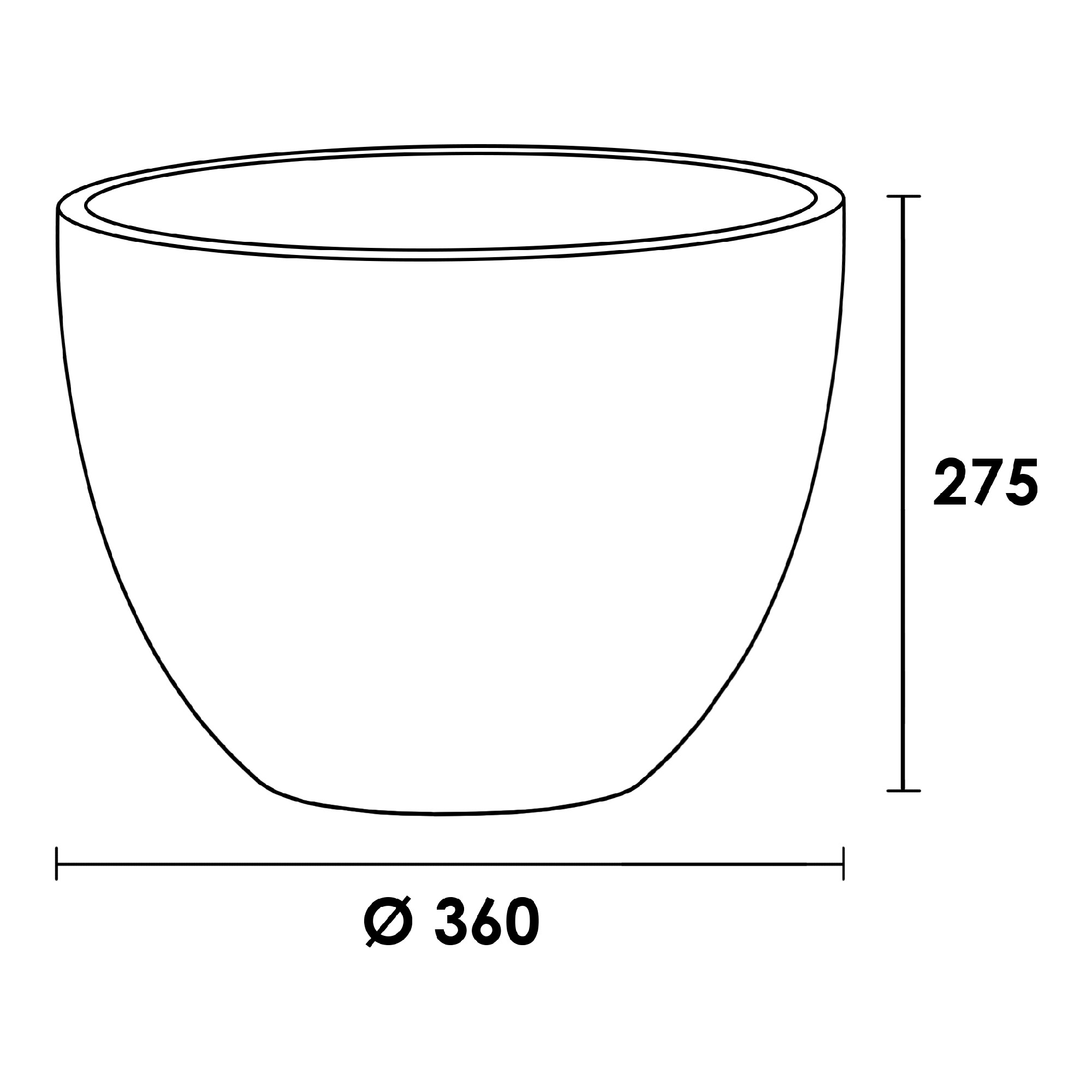 Brauer Concrete verhoogde waskom beton 36x27.5 centimeter