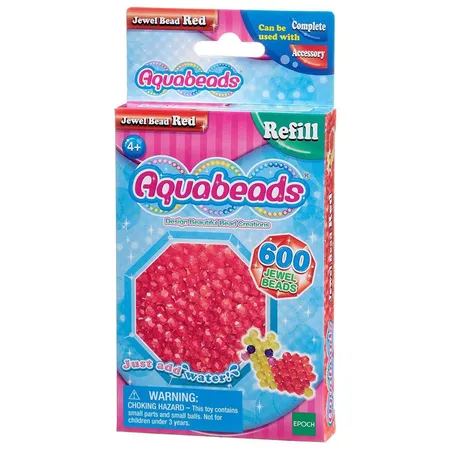 Aquabeads Rote Glitzerperlen, 600 Stück