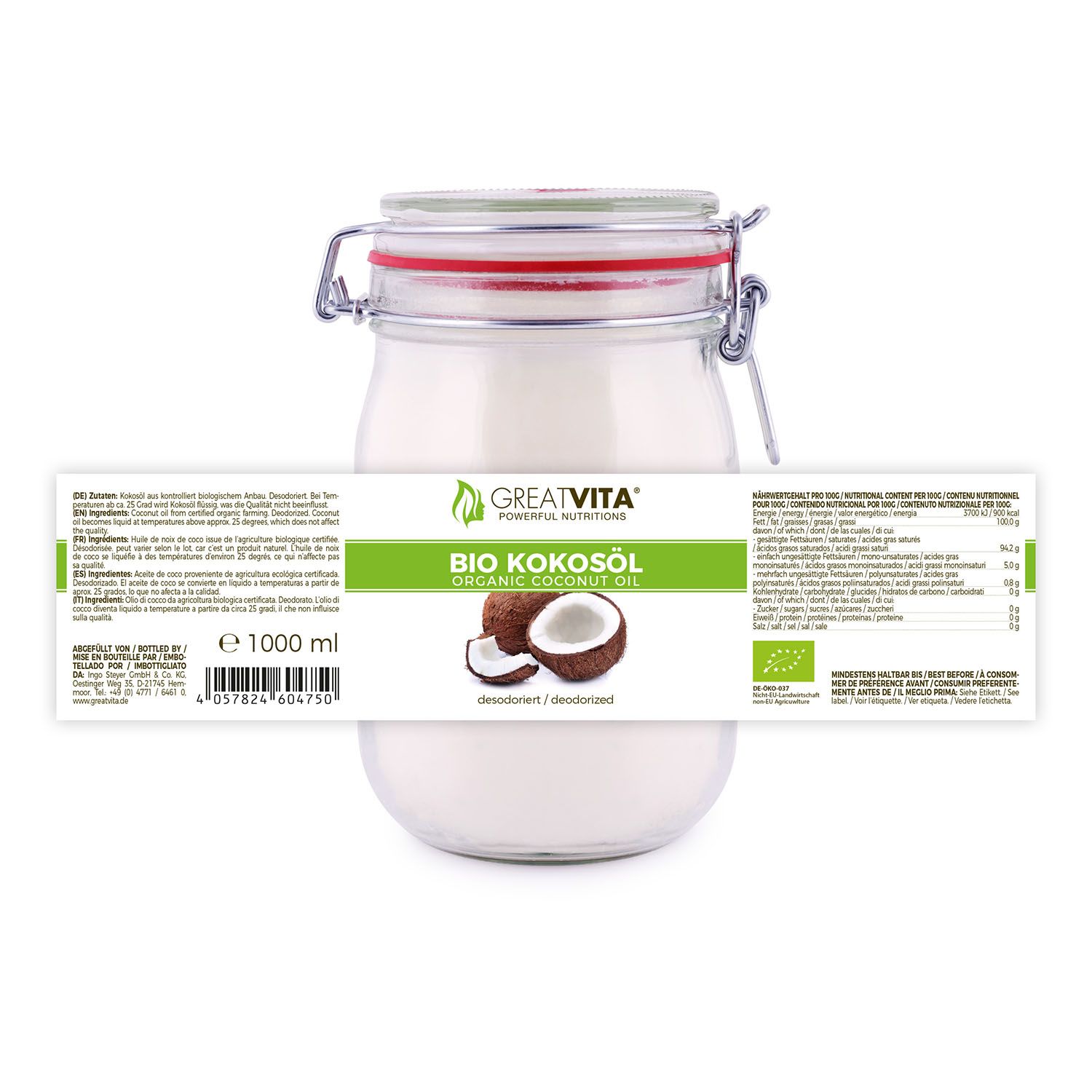 GreatVita Bio Kokosöl desodoriert