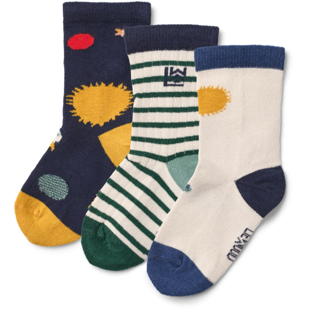 Køb LIEWOOD Universe / Classic Navy Silas Strømper 3-Pak