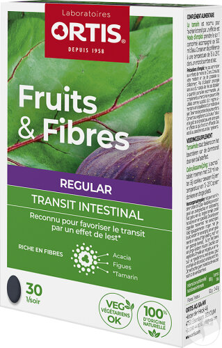 Ortis Fruits & Fibres Regular Transit Intestinal 30 Comprimés