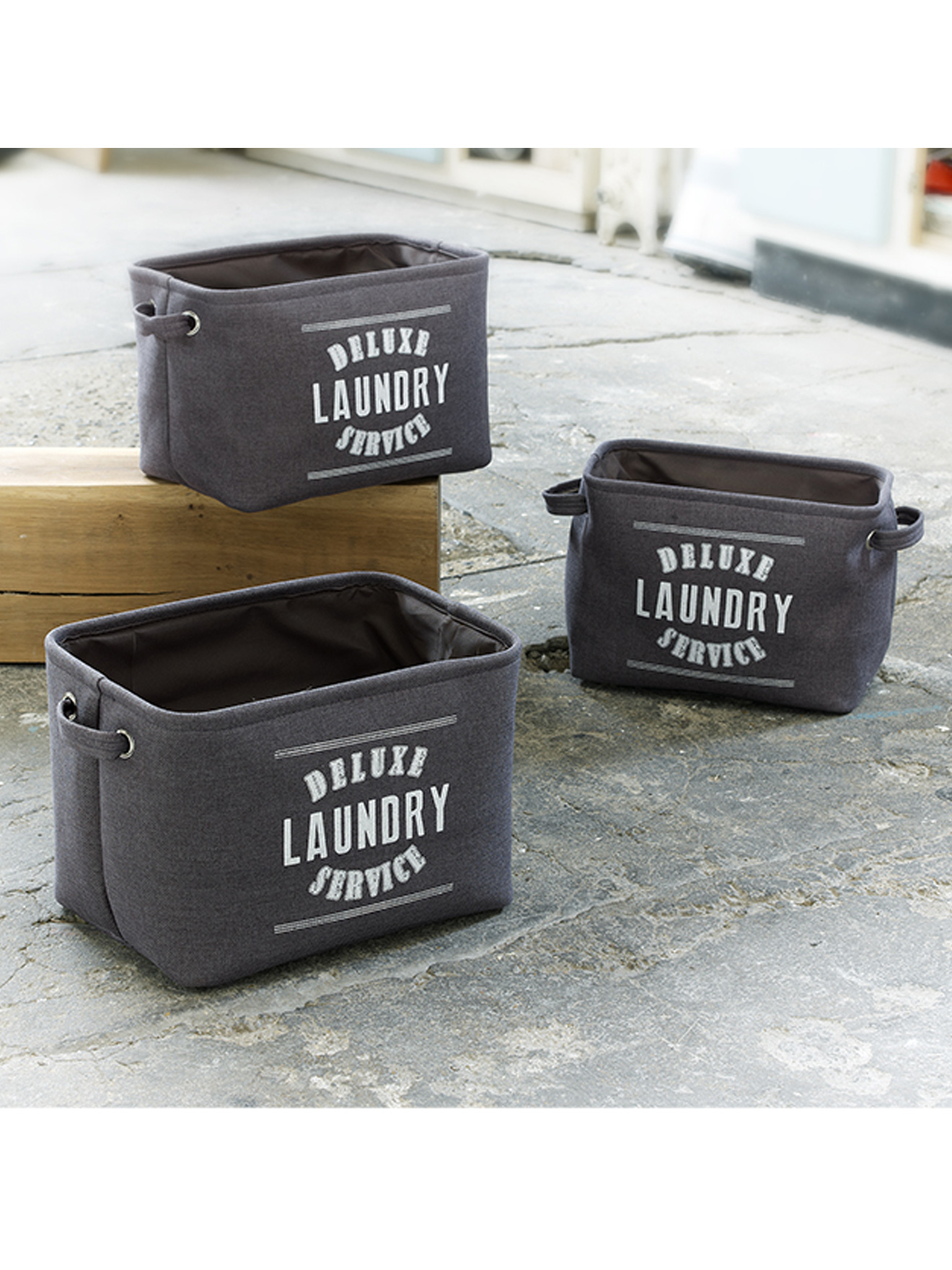 Lot de 3 paniers en toile