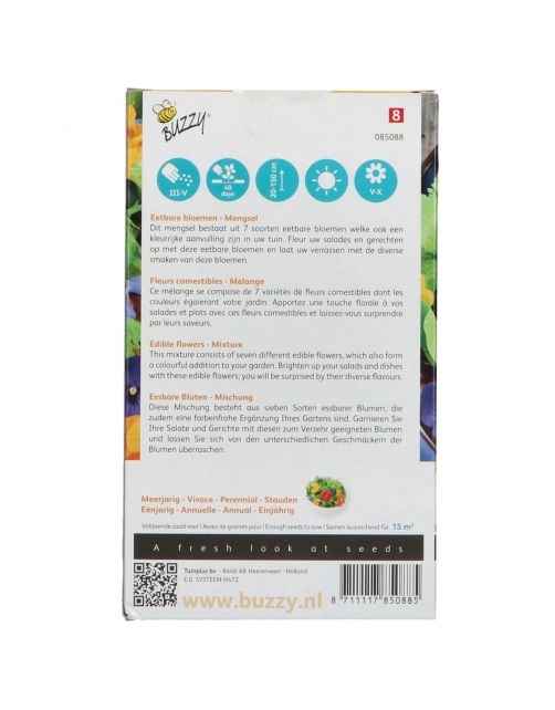 Buzzy Friendly Flowers Eetbare Bloemen 15m² - Bloemenzaden - 55 g