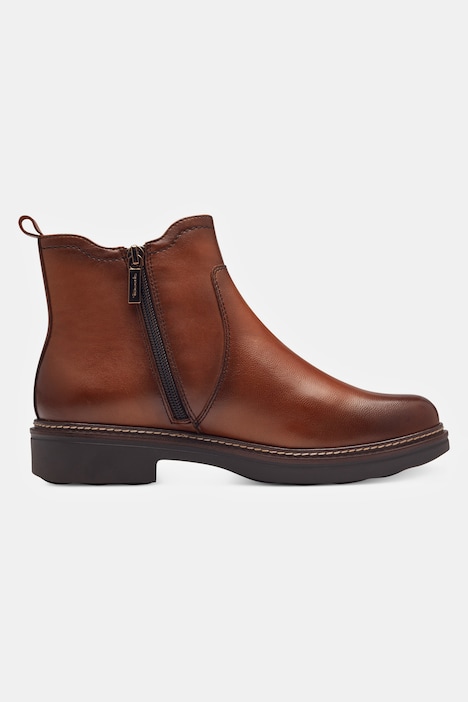 Tamaris Leder-Chelseaboots, Zipper, Wechselfußbett