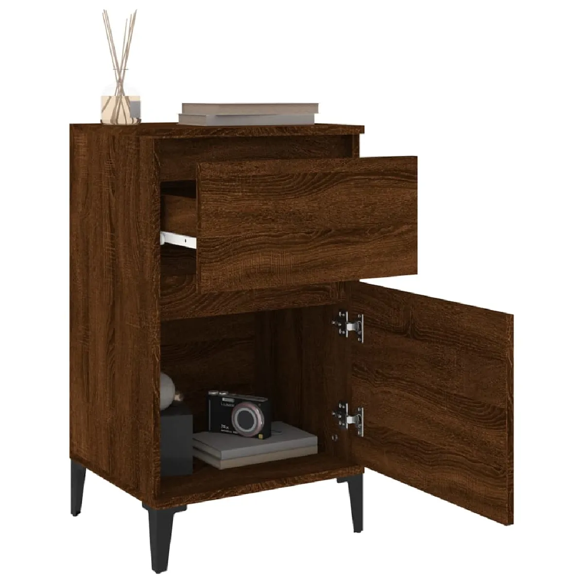 vidaXL Table Chevet Chêne Marron