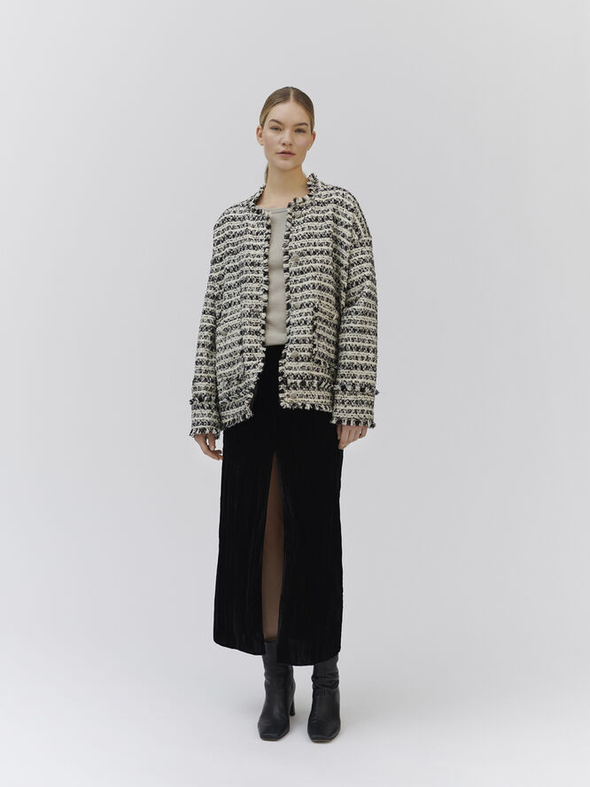 Rosemunde Boucl? blazer Ivory boucl? check