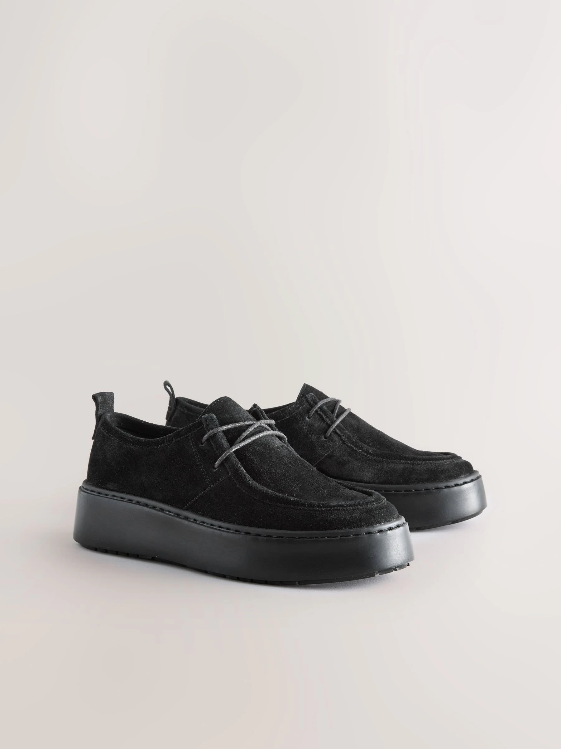 Zwart - Forever Comfort® Leather Casual Chunky Lace-Up Shoes