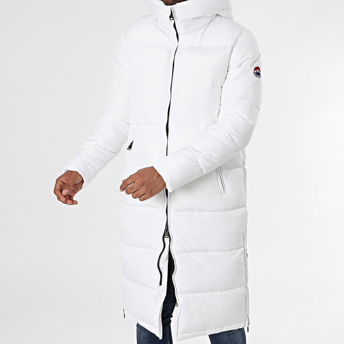 Doudoune Longue Capuche Diego Blanc