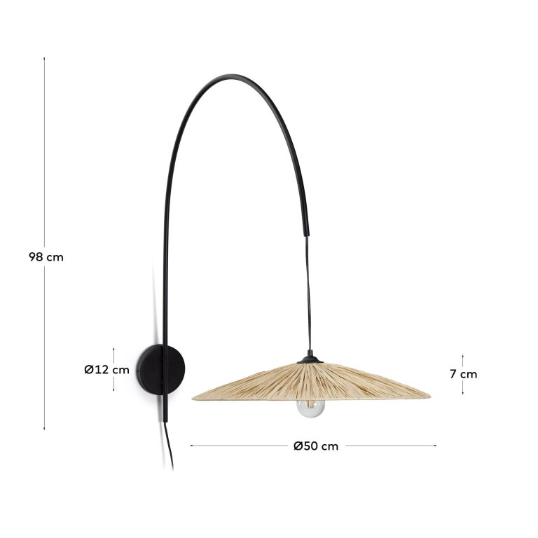 Kave Home Rosella wandlamp naturel