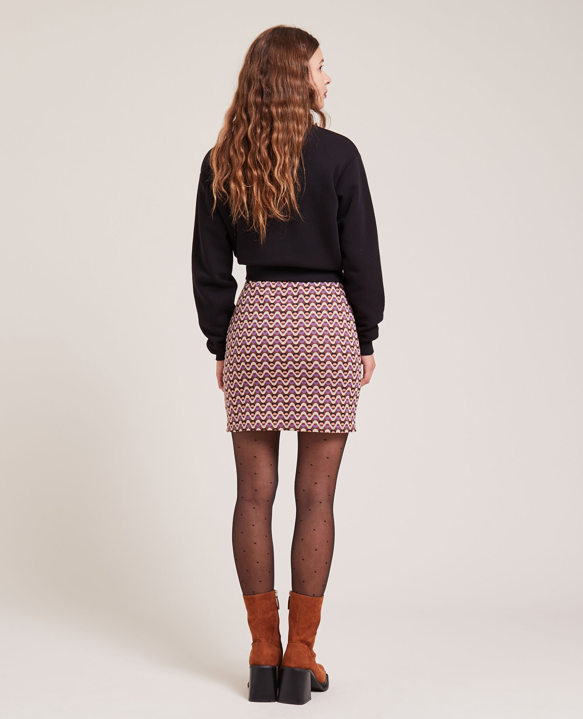 Jupe courte avec ouverture - Violet