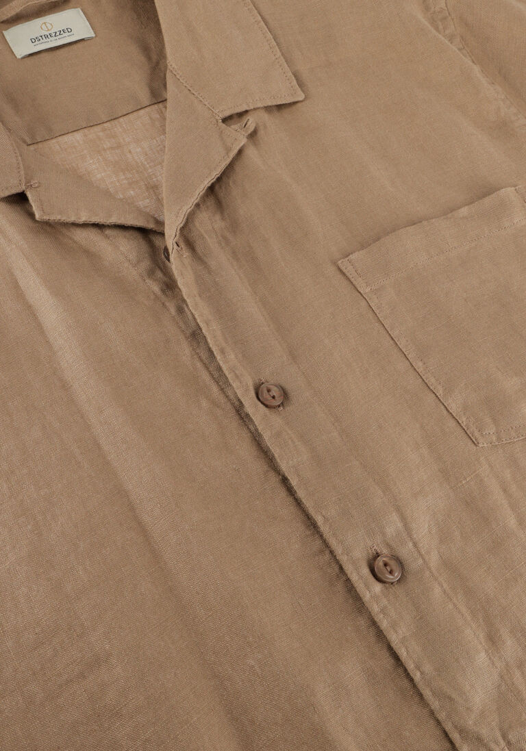 DSTREZZED bruine dstrezzed casual overhemd resort shirt linen