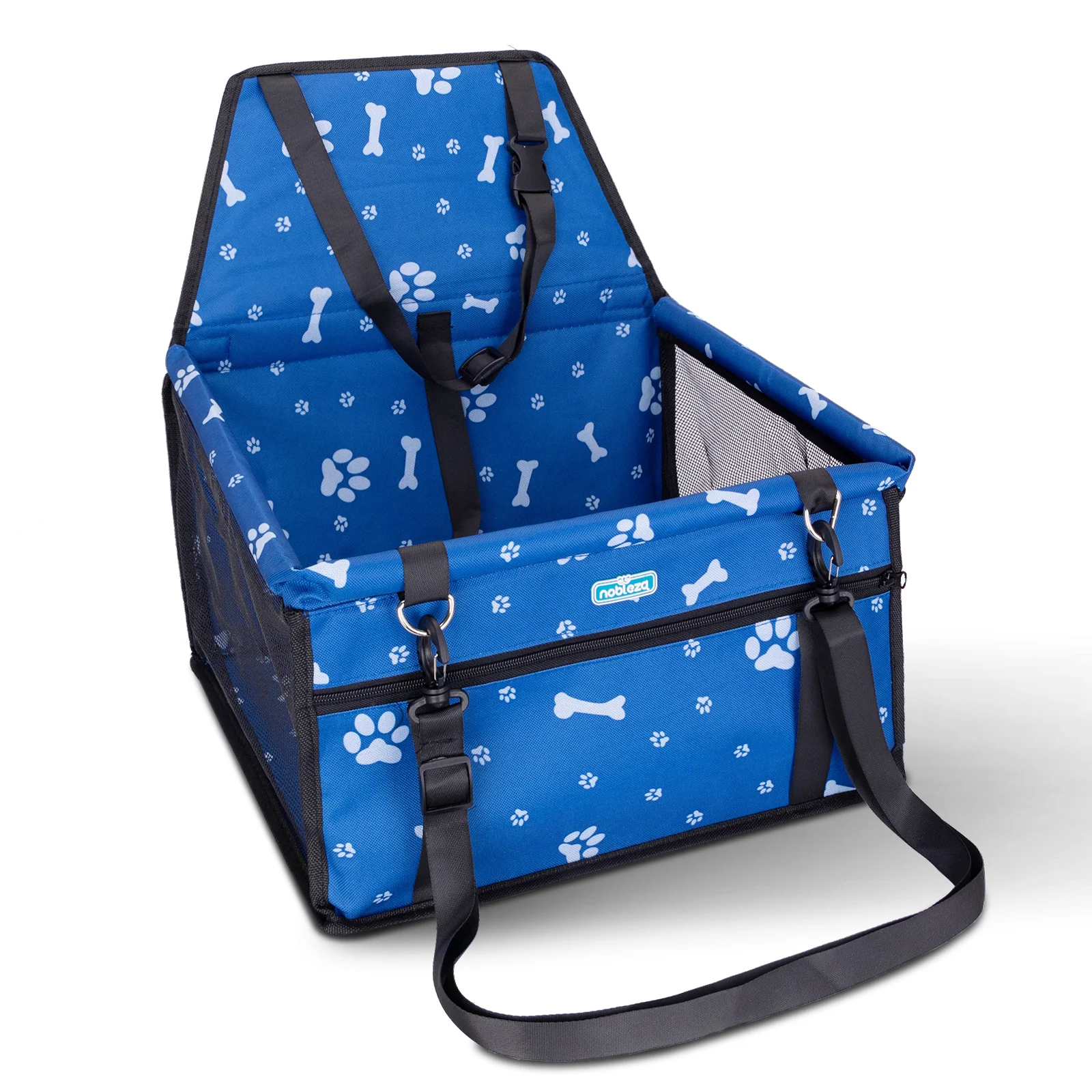 Nobleza - Reforço para Assento de Carro para Cães, Assento de Segurança para Animais de Estimação para Cães e Gatos, Bolsa de Viagem Dobrável e Lavável para Outros Animais de Pequeno Porte com Bolso com Zíper, 40 * 34 * 25 cm, Azul