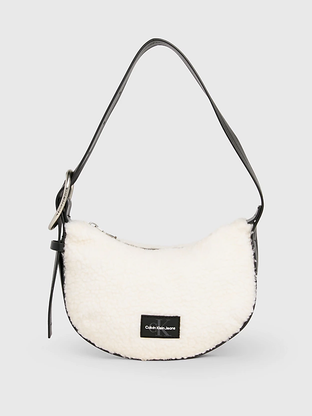 Bolsa de ombro pequena em sherpa