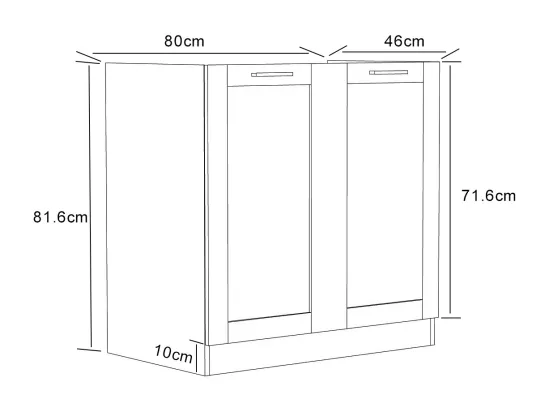 Elément d'évier cuisine largeur 80 cm Colura
