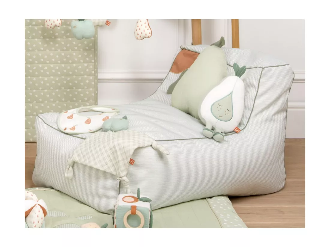 Doudou poire en coton blanc