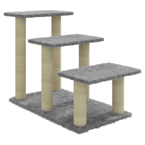 arranhador para gatos em formato de escada cinza claro vidaxl