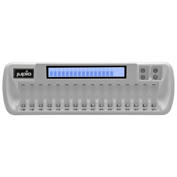 Jupio Carregador para 16 Pilhas Aa/aaa   2 Pilhas 9V