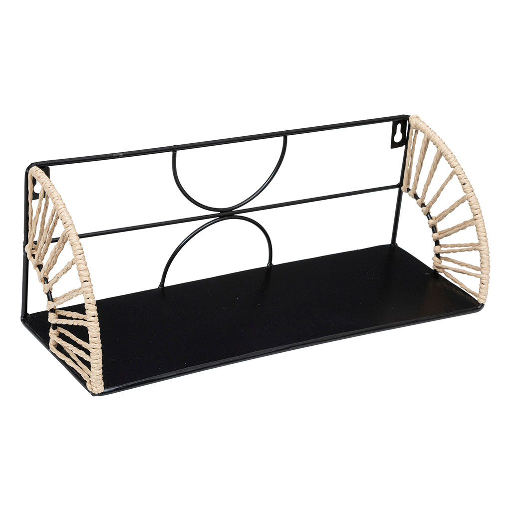 Etagère MILEVA métal rotin 42x14x13cm