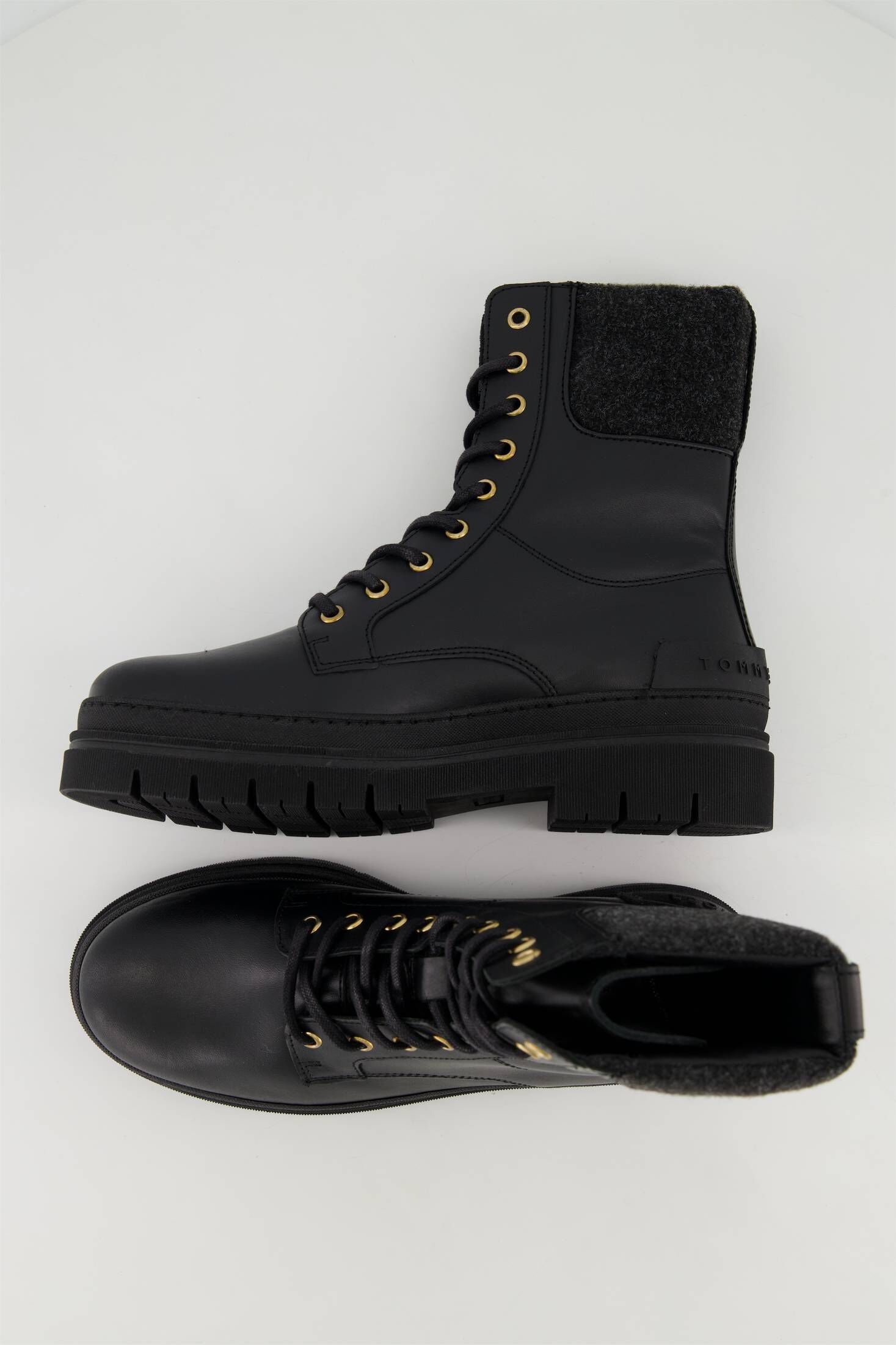 Tommy Hilfiger| Damen Schnürboots FEMININE FELT LACE UP BOOTIE aus Leder