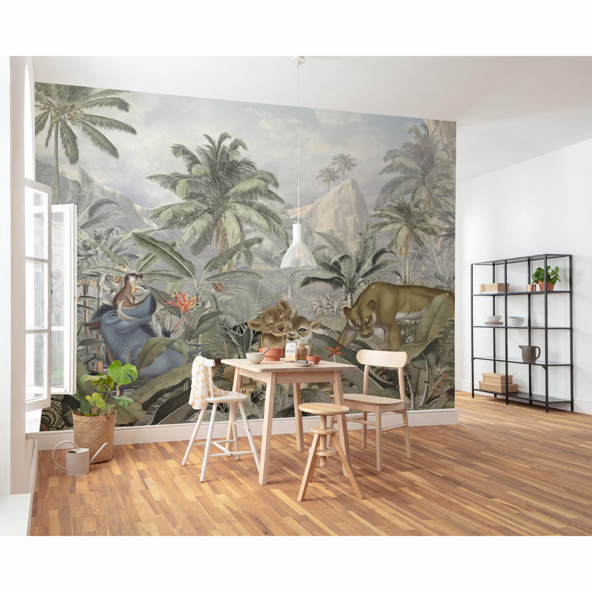 Vlies-Fototapete LION KING HILLS - 300x280 cm