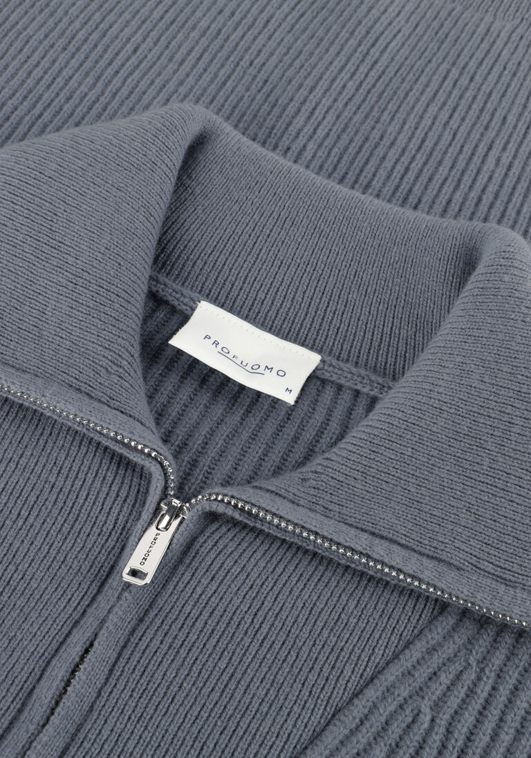 grijze profuomo trui pullover half zip
