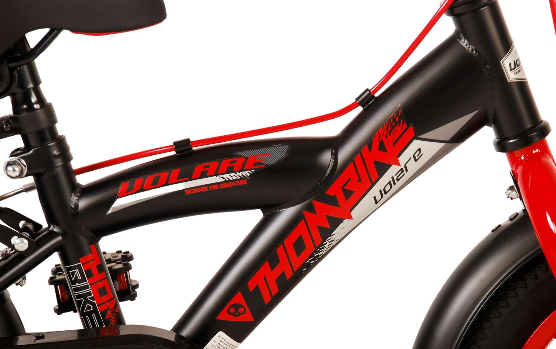 TPFSports Thombike Kinderfahrrad - Jungen - 12 Zoll - Rücktritt + Handbremse - Schwarz/Gelb