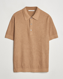 A Day's March Aspen Structure Short Sleeve Polo Camel