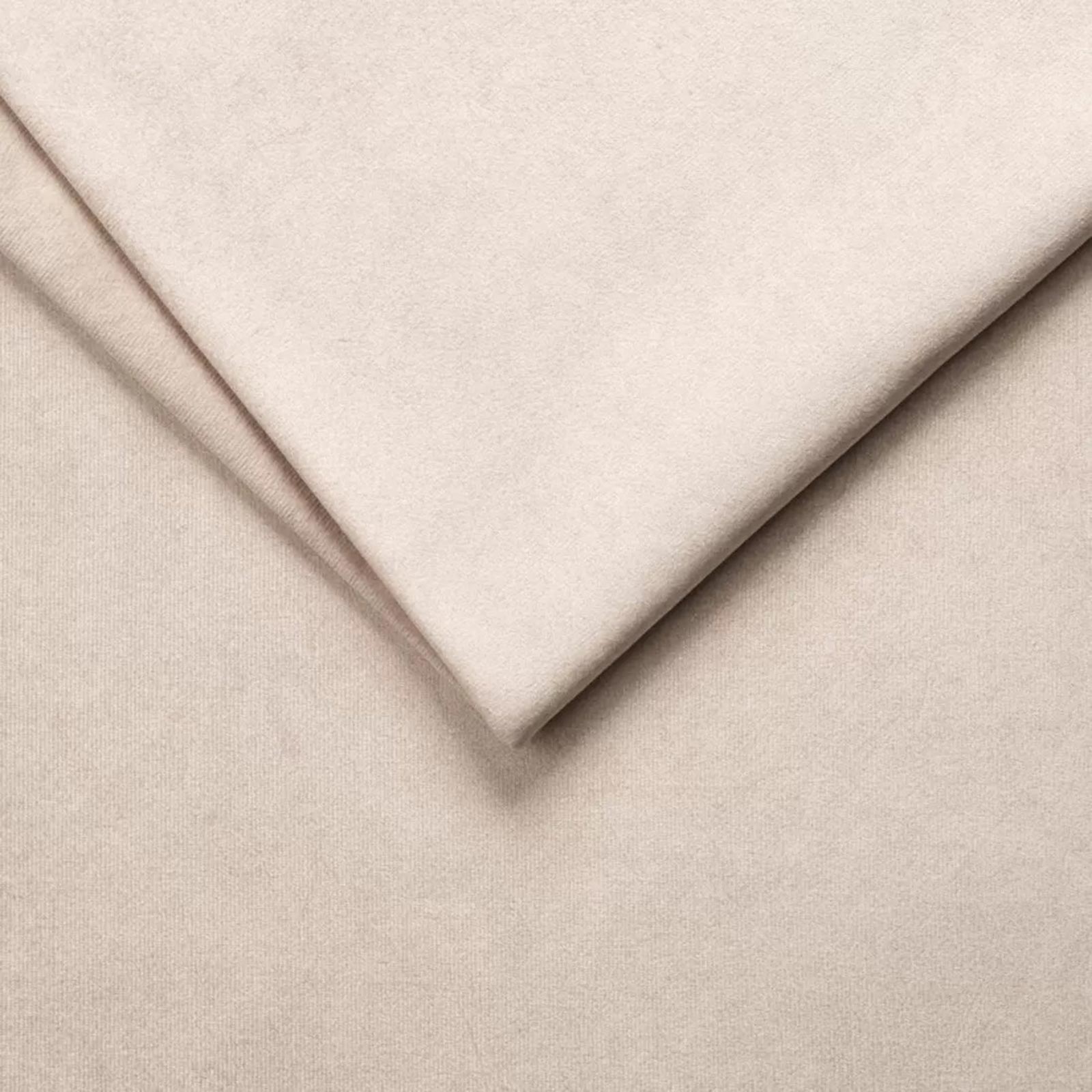 Ecksofa - beige - Samt - mit Liegefunktion - Recamiere links