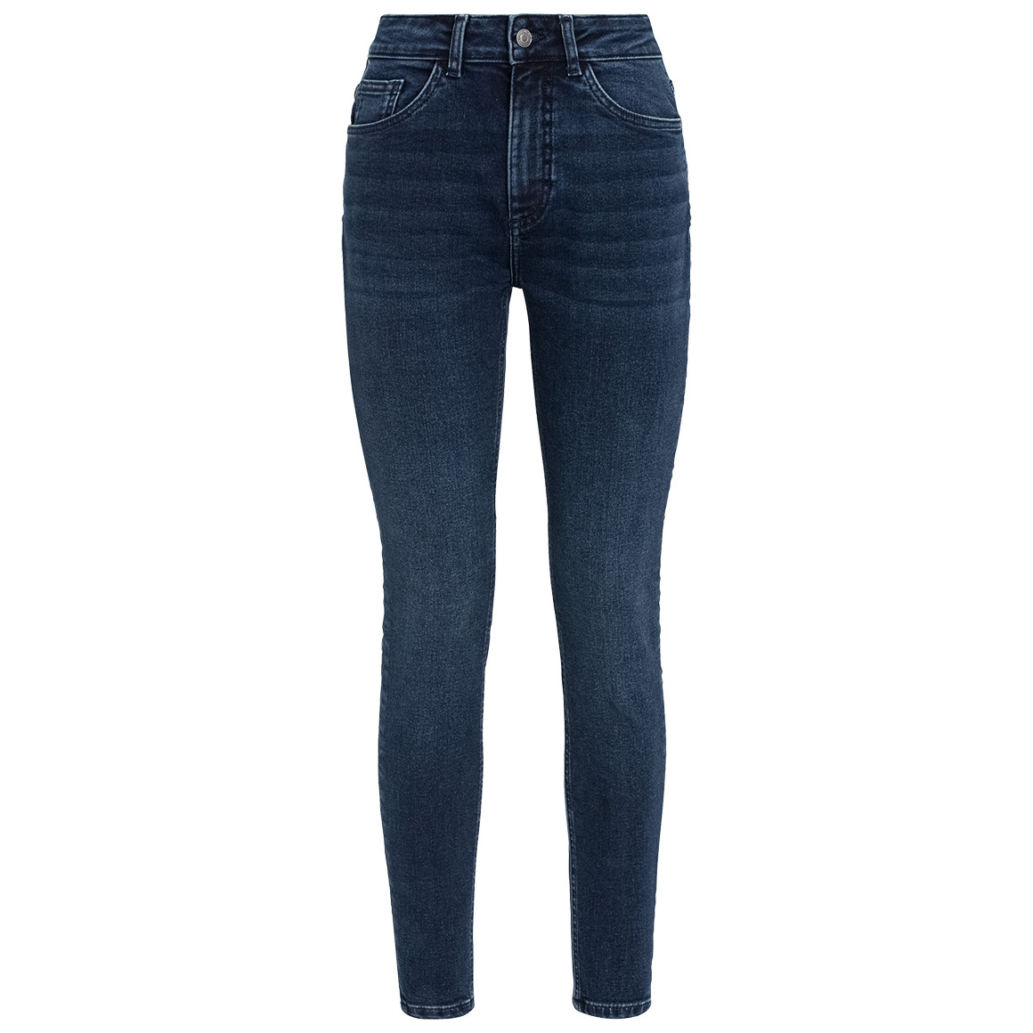 Jonas Nielsen Damen Skinny Jeans mit Used-Waschung dunkelblau