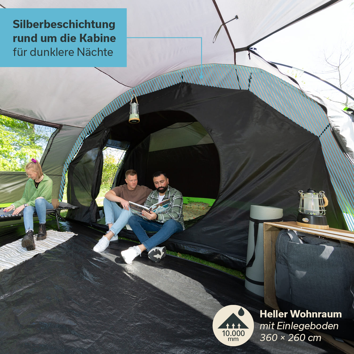 Skandika Kambo 6 tunneltent - Black