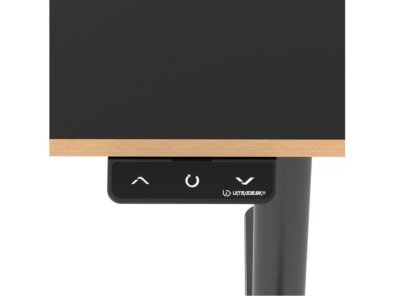 Ultradesk Gaming Tisch Pulsar Schwarz Höhenverstellbarer Gaming-Tisch für bis zu zwei Monitore
