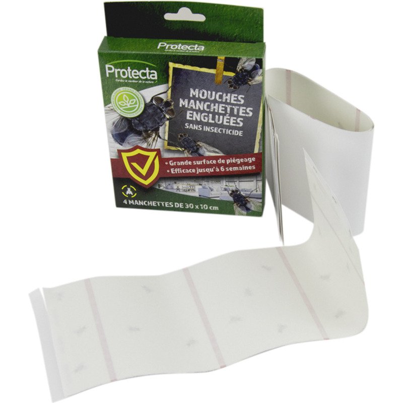 Manchette engluée anti-mouches Protecta - Lot de 4