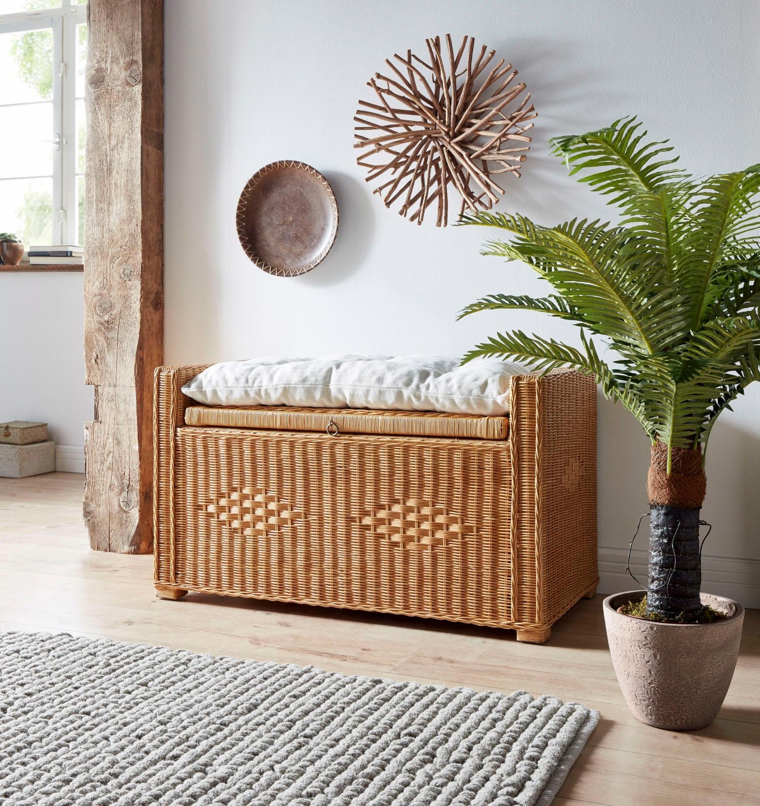 Home affaire Sitztruhe »Schönerempfang, TOPSELLER!« Rattan-Bank, OTTOs Choice,  Belastbar bis max. 80 Kg, mit Stauraum
