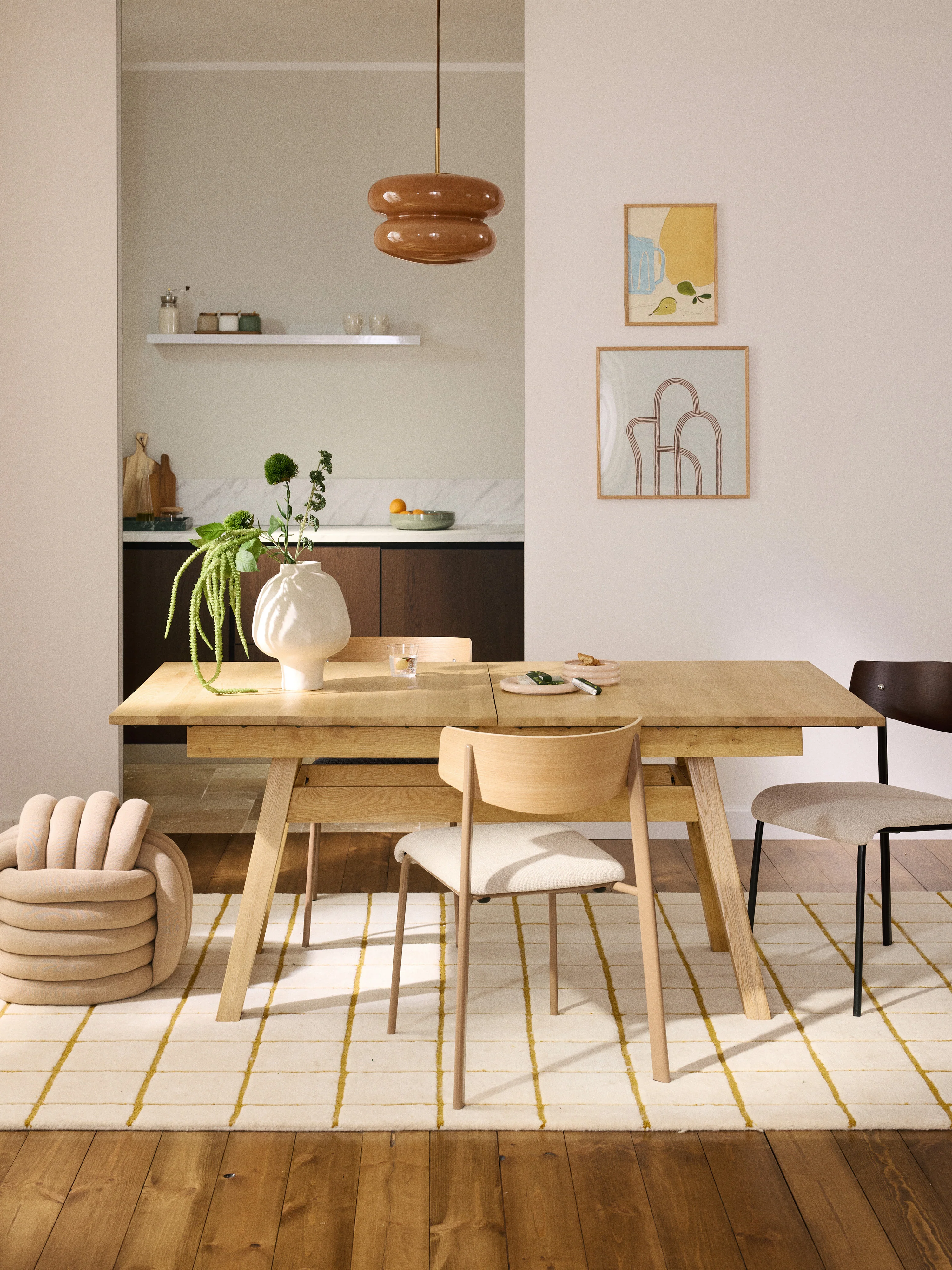 Uitschuifbare eettafel Ethan, in verschillende formaten